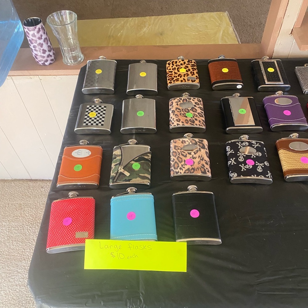 Designer Hip Flask Collection - Leopard Print, Metallic & Pattern Variety
